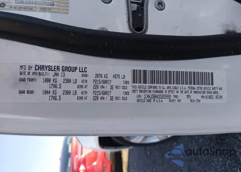 2013 Jeep Compass Sport from USA, damaged, VIN 1C4NJDBB4DD225559